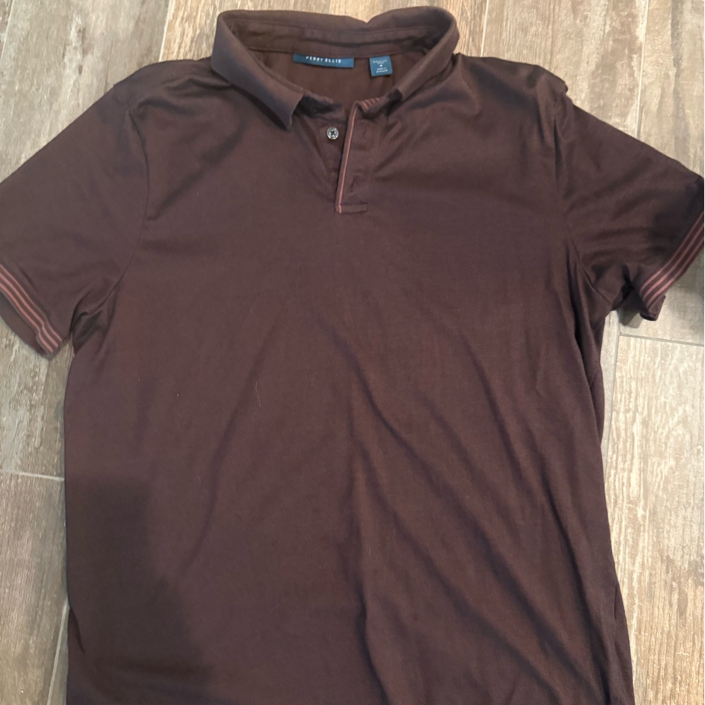 Perry Ellis Brown Polo Shirt